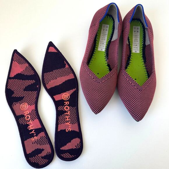 Rothy’s Rose Double Stitch Pointed Toe Flats Size 7.5 - Picture 2 of 13